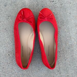 Banana Republic Bright Red Bow Ballet Flats
